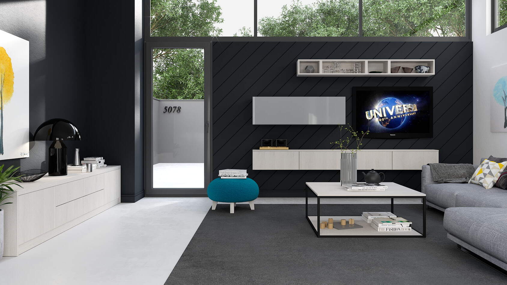 centro kitchen, living, furniture for every household, sofa, table, living room, tv furniture, dark wood, white units, breeze