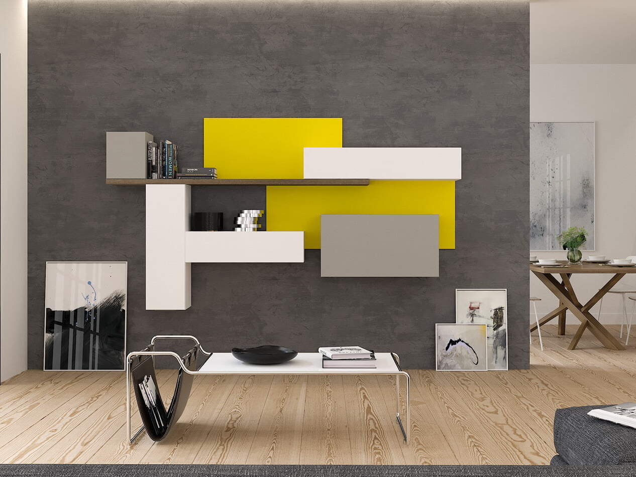 centro kitchen, living, furniture for every household, sofa, table, living room, arm chair, hanging units, yellow color, citrus