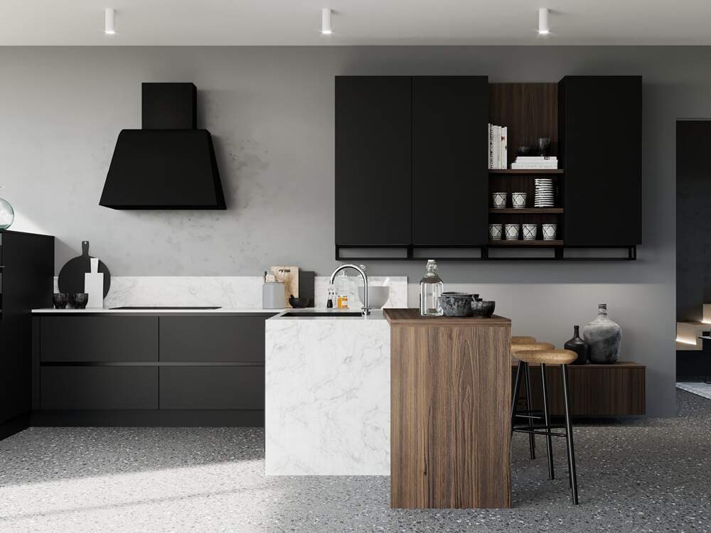 centro kitchen, kitchen, design collection, modern kitchen, dark wood, black forest