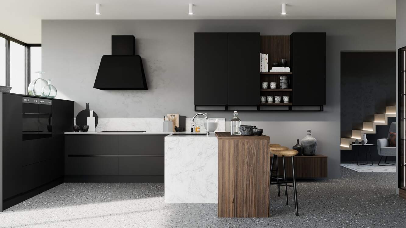 centro kitchen, kitchen, design collection, modern kitchen, dark wood, black forest