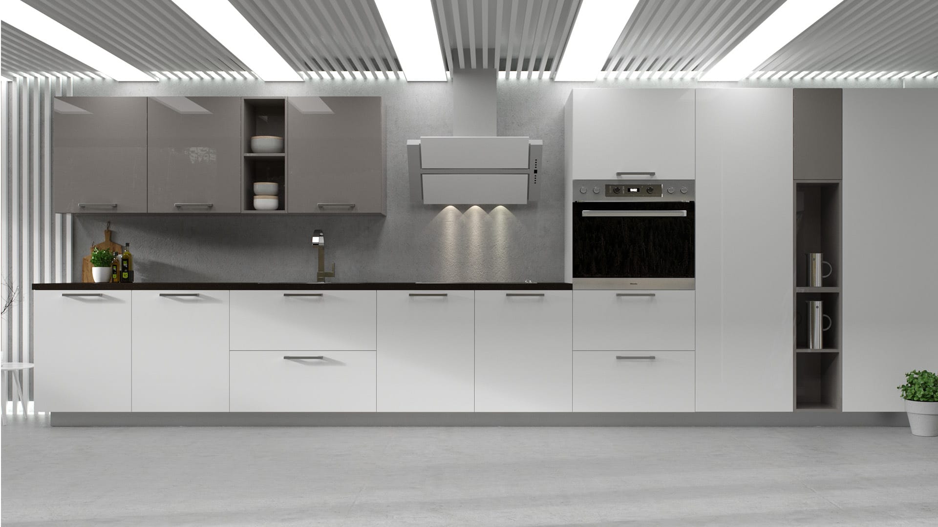 centro kitchen, kitchen, design collection, modern kitchen, glossy white, linear kitchen, eccles