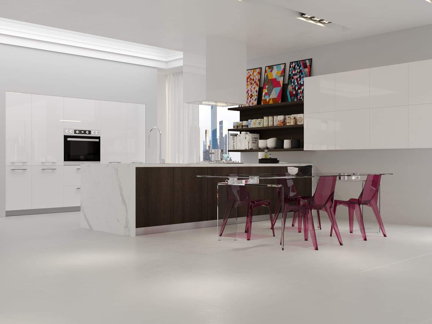 centro kitchen, kitchen, design collection, modern kitchen, white marble, kissel