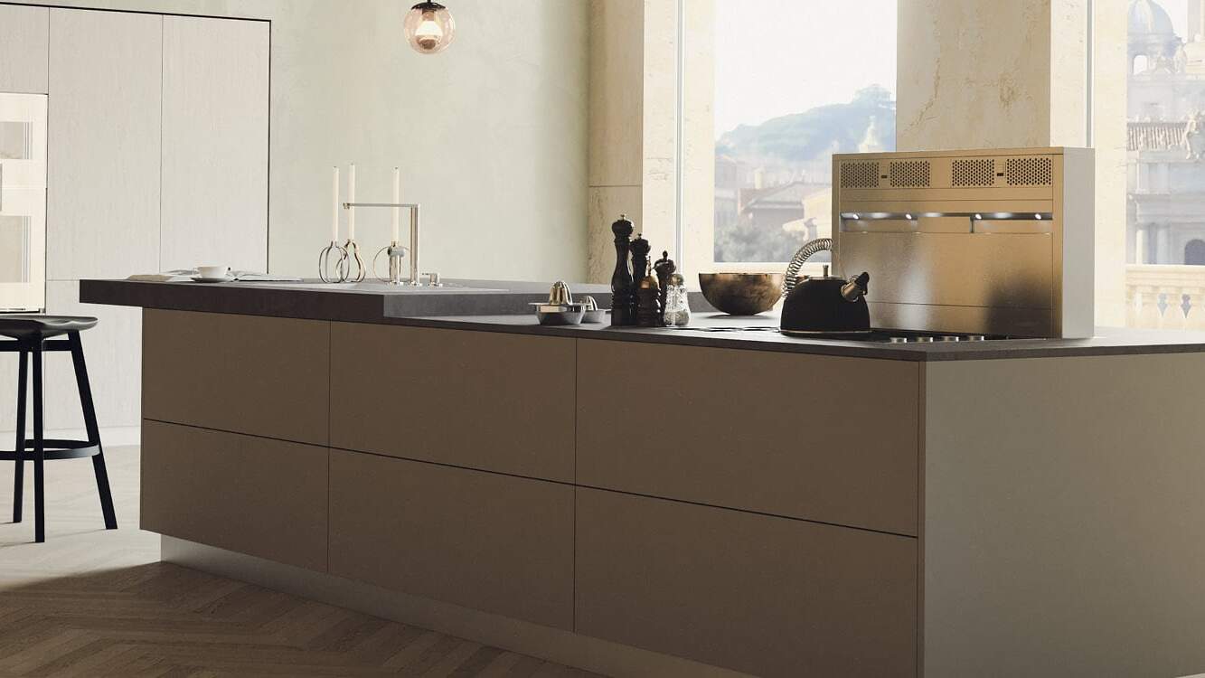 centro kitchen, kitchen, design collection, modern kitchen, light wood, gray color, dark marble, charlotte