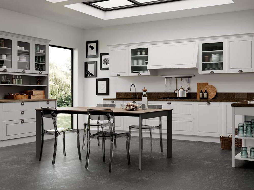 centro kitchen, kitchen, design collection, modern kitchen, light wood, open kitchen, table, amaretti