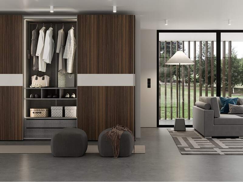 centro kitchen, wardrobe, sliding wardrobe, river, dark wood