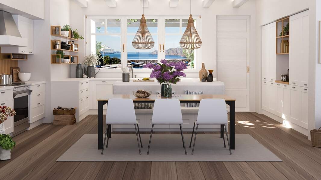 centro kitchen, kitchen, design collection, modern kitchen, white wood, island, table, worktop, oven, sofa, tall units, sink, banoffee