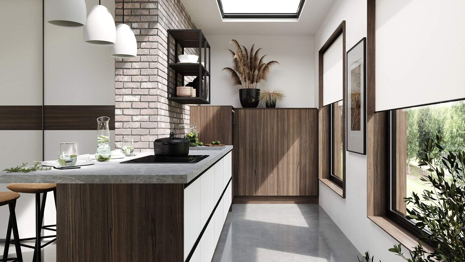 centro kitchen, kitchen, design collection, modern kitchen, wardrobe, worktop, dark wood, eclair