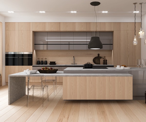 centro kitchen, kitchen, classic model, island, worktop, light wood. Ekmek